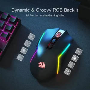 Redragon M693 Trident Pro Wired and Wireless Gaming Mouse (Bluetooth) (Black) - Image 4